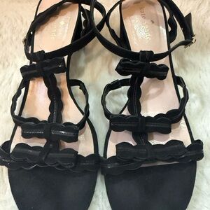 kate spade Black Knotted Strappy Block Heels